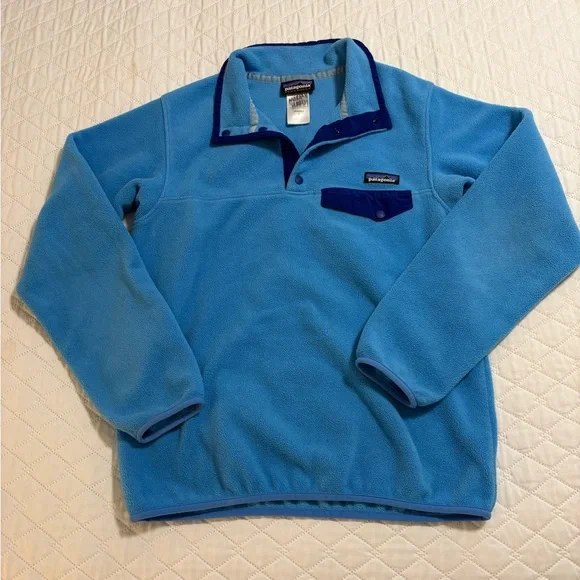 Patagonia Synchilla Women’s Blue Fleece Snap Pullover - Picture 1 of 10